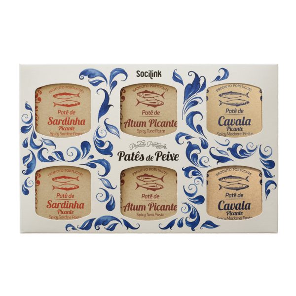 Conjunto de Conservas Nº11 Patés Picantes de Sardinha Atum e Cavala bySocilink 6x65g