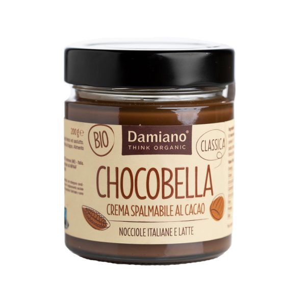 Creme de Avelã Chocobella com Chocolate Preto Biológico Damiano 200g